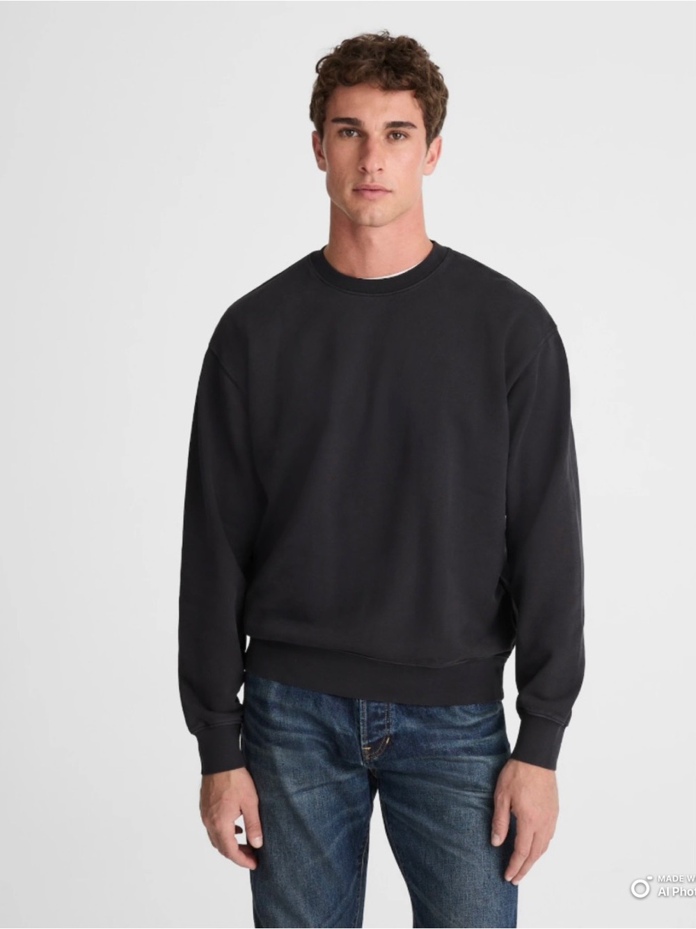 Madewell Large Black McCarren Crewneck Sweatshirt NWT Casual Fall Cozy